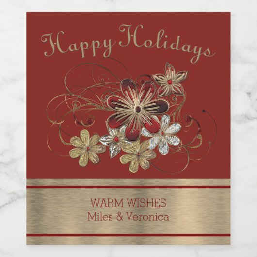 Feierlicher Feiertag Laurel Weinetikett (Einzelnes Label)