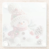 Feierlicher Feiertag Snowman Glasuntersetzer (Rückseite)
