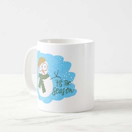 Feierlicher Feiertag Snowman Kaffeetasse (Vorderseite Links)