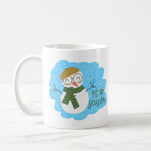 Feierlicher Feiertag Snowman Kaffeetasse (Links)