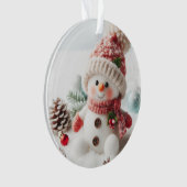 Feierlicher Feiertag Snowman Ornament (Vorderseite)