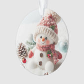 Feierlicher Feiertag Snowman Ornament (Vorderseite)