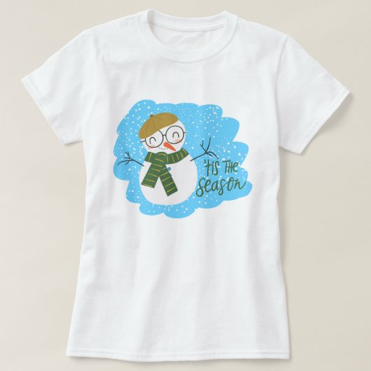 Feierlicher Feiertag Snowman T-Shirt (Design vorne)