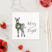 Feierlicher Feiertag Zebra Illustration, Holly Kra Serviette (Beispiel)