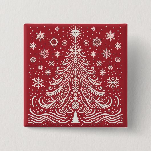 Feierlicher Flair: Weihnachtsbaumknöpfe & Patches Button (Vorderseite)