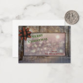 Feierlicher Frost und Sparkle: Sonnenbeleuchtete U Mitteilungskarte (Vorderseite/Rückseite Beispiel)