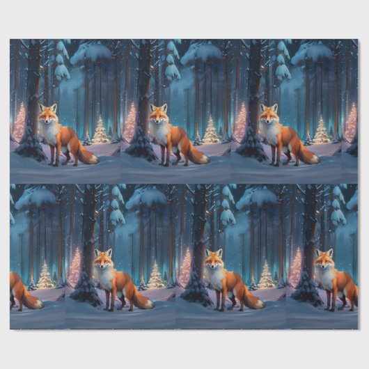 Feierlicher Fuchs Geschenkpapier (Flach)