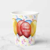 Feierlicher Geburtstag mit Balloons Pappbecher (Vorderseite)