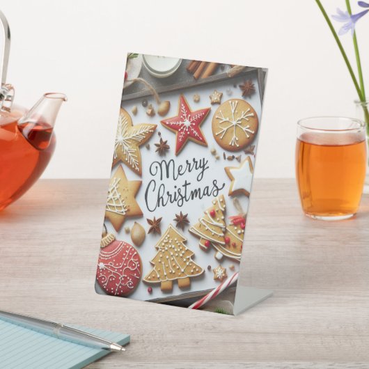 "Feierlicher Geschmack: Frohe Weihnachtsmenüs & Pr Sockelschild (In SItu)