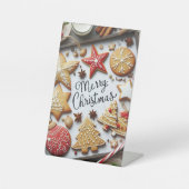 "Feierlicher Geschmack: Frohe Weihnachtsmenüs & Pr Sockelschild (Vorderseite)