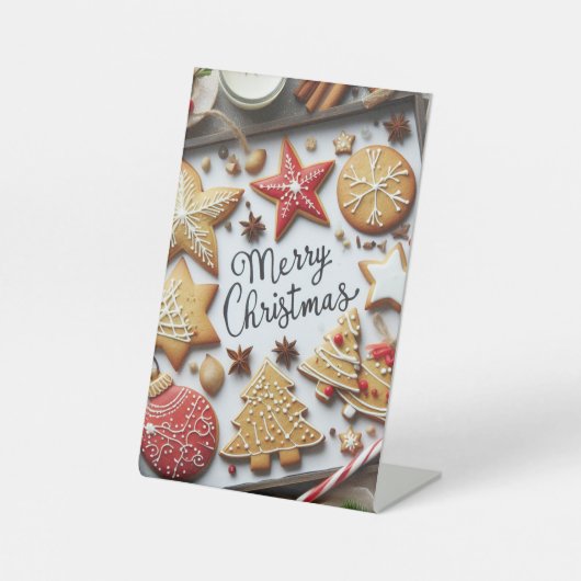 "Feierlicher Geschmack: Frohe Weihnachtsmenüs & Pr Sockelschild (Vorderseite)