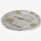 Feierlicher Glitzer zum neuen Jahr Pappteller (Schrägansicht)