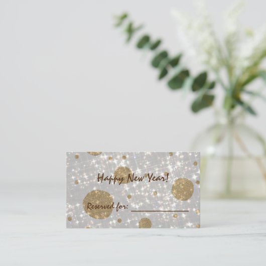 Feierlicher Glitzer zum neuen Jahr Platzkarte (Stehend Vorderseite)