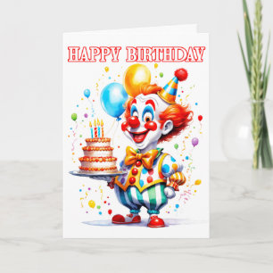 Feierlicher Glückwunsch zum Geburtstag Party Clown Karte