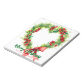 Feierlicher Herzkranz mit Red Bow Notizblock (Rotiert)