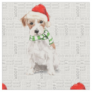 Feierlicher Jack Russell Terrier Weihnachten Stoff