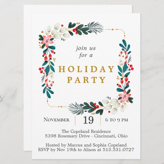 Feierlicher Karetturlaub Einladung (Vorne/Hinten)