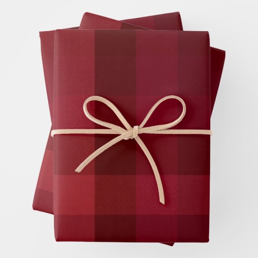 Feierlicher Karierter Karo Muster Rustikales Bauer Geschenkpapier Set (Beispiel)