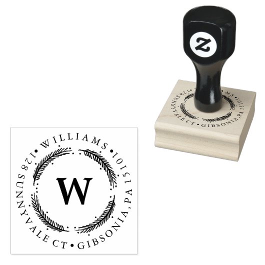 Feierlicher Kranz | Holiday Address Briefmarke Gummistempel (Stempel)