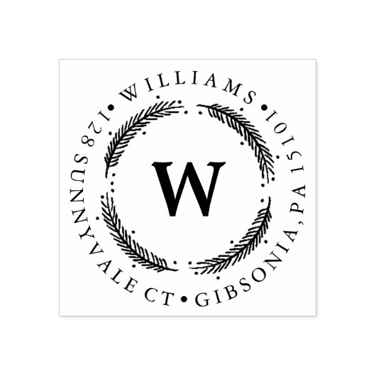 Feierlicher Kranz | Holiday Address Briefmarke Gummistempel (Prägung)