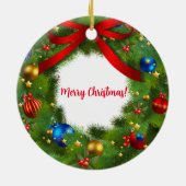 Feierlicher Kranz mit Snowman Keramik Ornament (Hinten)