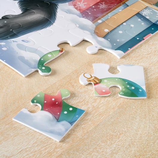 Feierlicher Labrador Retriever Welpe Weihnachtshun Puzzle (Seite)