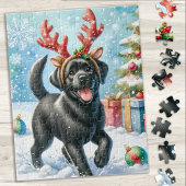 Feierlicher Labrador Retriever Welpe Weihnachtshun Puzzle