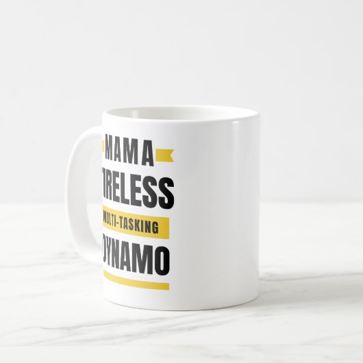 Feierlicher Muttertag, unermüdlicher Multitasking- Kaffeetasse (Vorderseite Links)