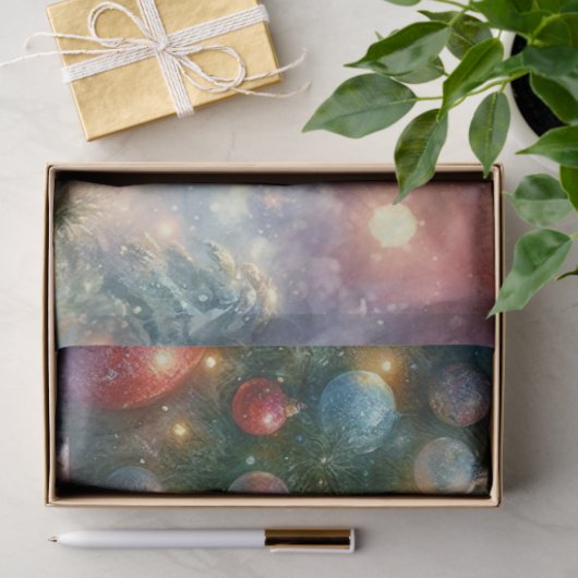 Feierlicher Polarbär mit Riesengeschenk-Dekoupage Seidenpapier (Geschenk)