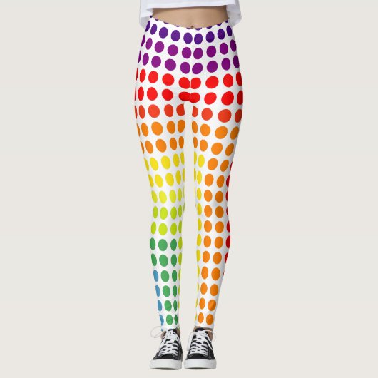 Feierlicher Regenbogen der Farbe große Polka Punkt Leggings (Vorderseite)
