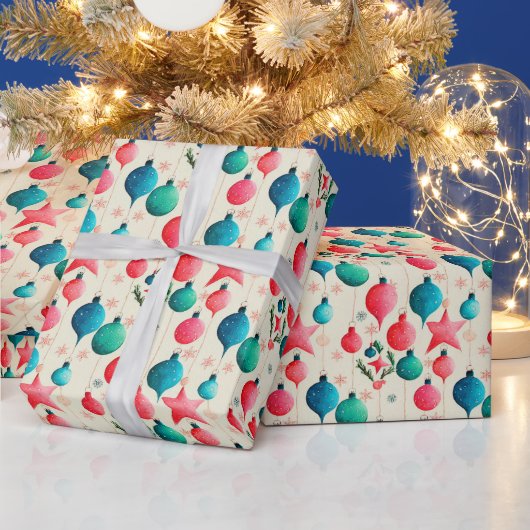 Feierlicher Retro Weihnachtsfeiertag Geschenkpapier (Feiertage)