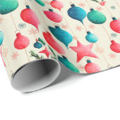 Feierlicher Retro Weihnachtsfeiertag Geschenkpapier (Rolleneckpunkt)