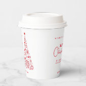 Feierlicher Roter Froster Weihnachtsbaum Pappbecher (Links)