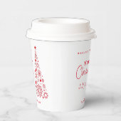 Feierlicher Roter Froster Weihnachtsbaum Pappbecher (Rechts)