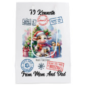 Feierlicher Santa-Sack mit Kuh Mittlere Geschenktüte (Rückseite)