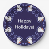 Feierlicher Schneemann Pappteller (Vorderseite)