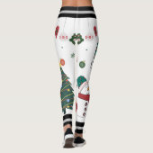 Feierlicher Schneemann & Weihnachtsbaum Pattern Ur Leggings (Rückseite)