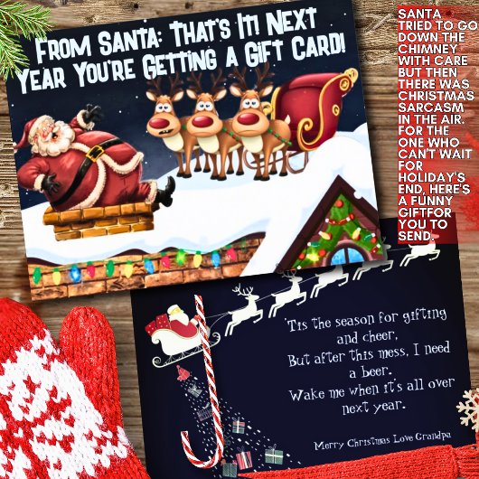 Feierlicher Spaß Funny Sarcastic Weihnachtskarte Einladungspostkarte