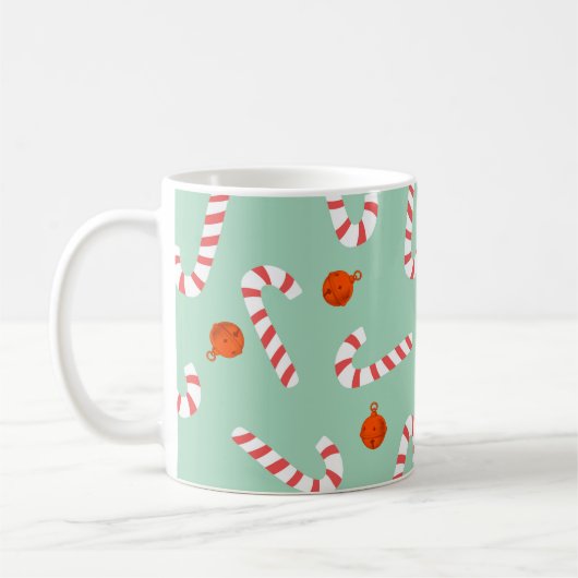 Feierlicher Spaß mit Candy Canes und Jingle Bells Kaffeetasse (Links)
