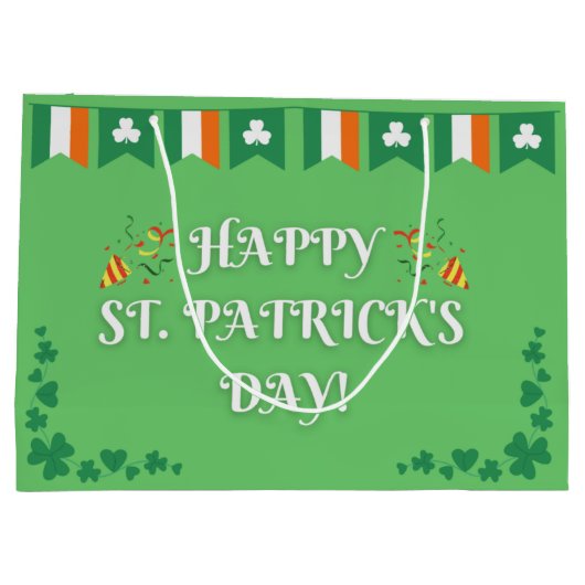 Feierlicher St. Patricks Day Green Große Geschenktüte (Rückseite)