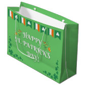 Feierlicher St. Patricks Day Green Große Geschenktüte (Vorderseite Schrägansicht)