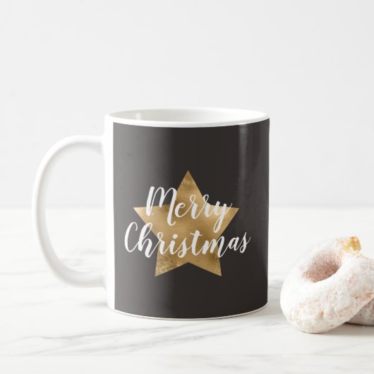 Feierlicher Star Frohe Weihnachten Kaffeetasse (Mit Donut)