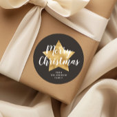 Feierlicher Star Frohe Weihnachten Runder Aufkleber