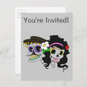 Feierlicher Tag der Toten Kunst Einladungspostkarte (Vorne/Hinten)