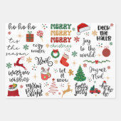 Feierlicher Text, Red & Gold Dot und Goldener Rent Geschenkpapier Set (Vorderseite)