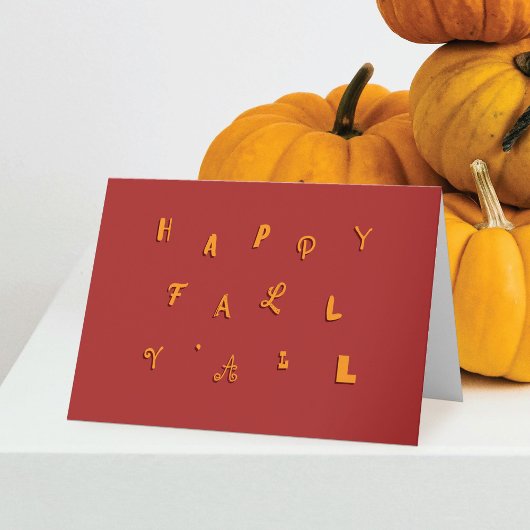 Feierlicher Typ Roter glücklicher Fall Y'all gekla Karte