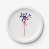 Feierlicher Unabhängigkeitstag Patriotisch Pappteller (Vorderseite)