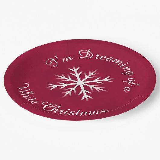 Feierlicher und eleganter Cranberry Pappteller (Schrägansicht)