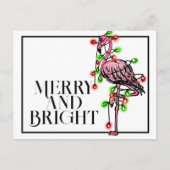 Feierlicher Urlaub Flamingo | Rotgrüner Weihnachts Postkarte (Vorderseite)