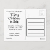 Feierlicher Urlaub Giraffe Frohe Weihnachten im Ju Postkarte (Rückseite)